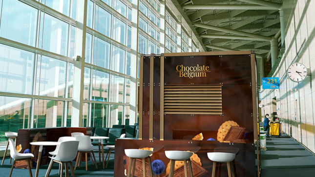 wood kiosk mall