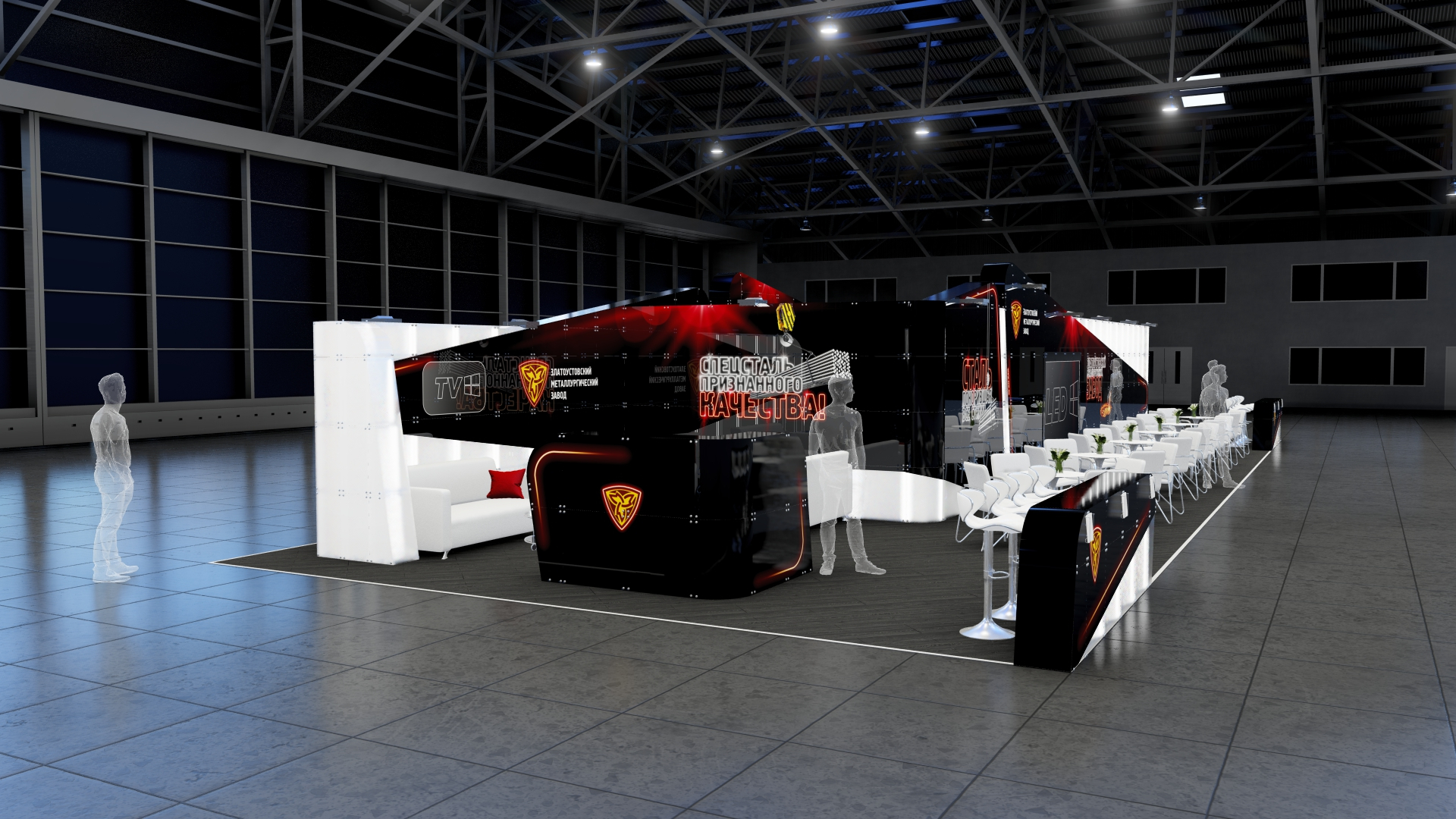 glowing exhibition stand moscow
