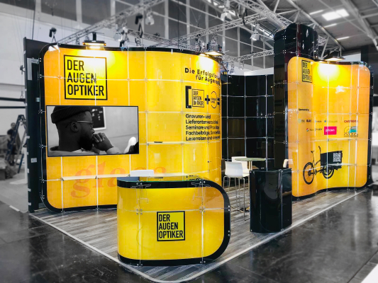 glowing exhibition stands