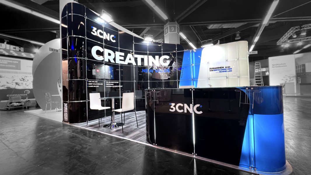 glowing exhibition stands